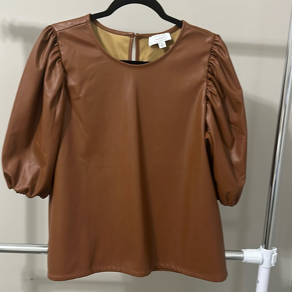 Mud Pies faux leather top